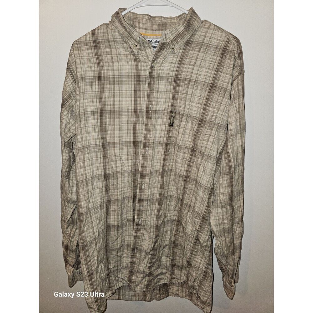 Columbia Shirt Men's Size Large Tall Button Down Long Sleeve Shirt Outdoor